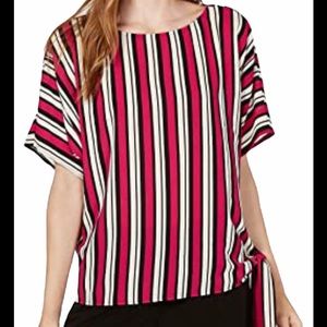 Michael KORS Women’s Pink Striped Oversized Blouse